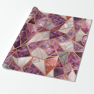 Amethyst-Mosaik – Gebrochenes Glas - Violett Geschenkpapier