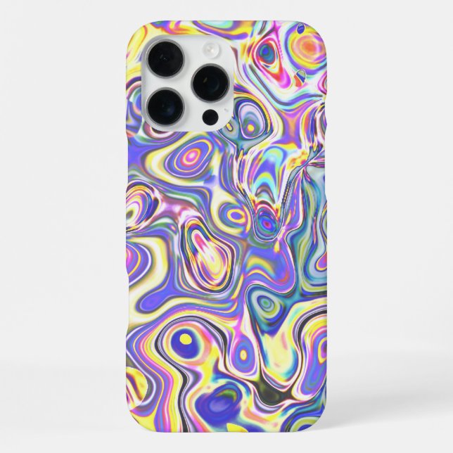 Amethyst Multicolor Amöben-Muster iPhone 16 Pro Max Hülle (Rückseite)