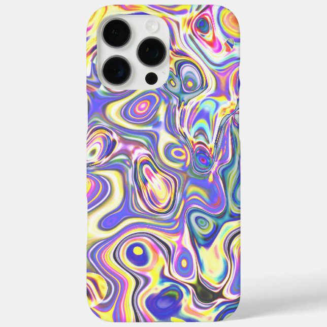 Amethyst Multicolor Amoeba Muster iPhone 16 Pro Max Hülle (Rückseite)