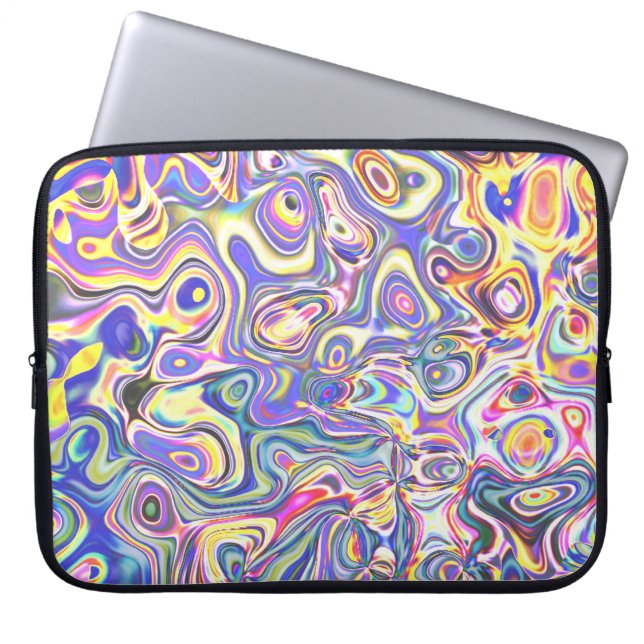 Amethyst Multicolor Amoeba Muster Laptopschutzhülle (Vorderseite)