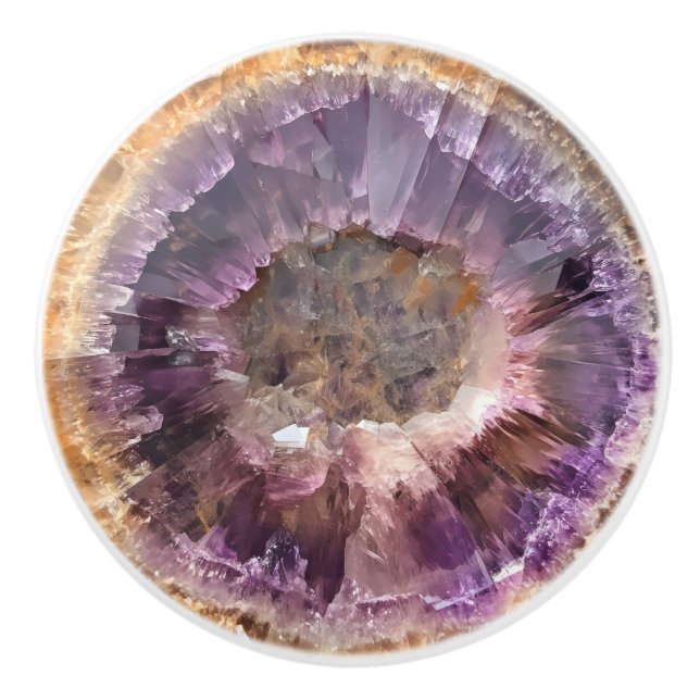 Amethyst Natural Gem Muster Keramikknauf (Vorderseite)