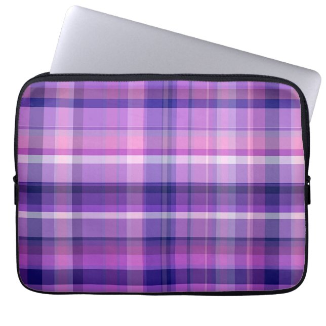 Amethyst Navy Blue Cotton Candy Pink Madras Laptopschutzhülle (Vorderseite)