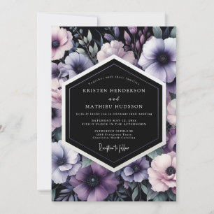 Amethyst Noir Bloom Hochzeit Einladung