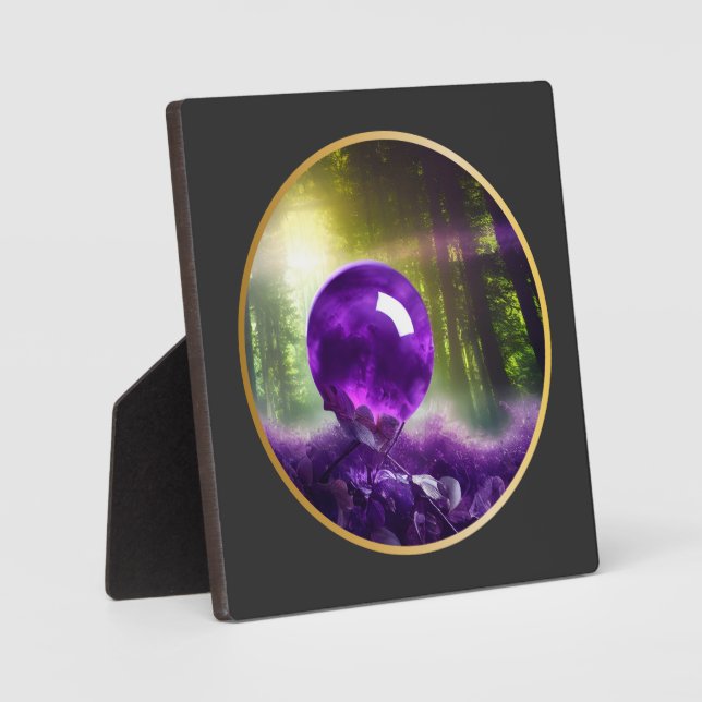 Amethyst Orb Fantasy Tabletop Art Plaque Fotoplatte (Vorderseite)