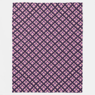 Amethyst Peach Pink Lila Lilac Streifen Kariert Fleecedecke