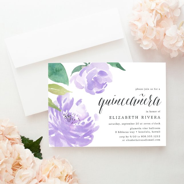 Amethyst Peony | Einladung von Quinceanera (Von Creator hochgeladen)