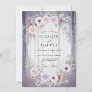 Amethyst Pfirsich Ranunculus Salbei Hochzeit Einladung