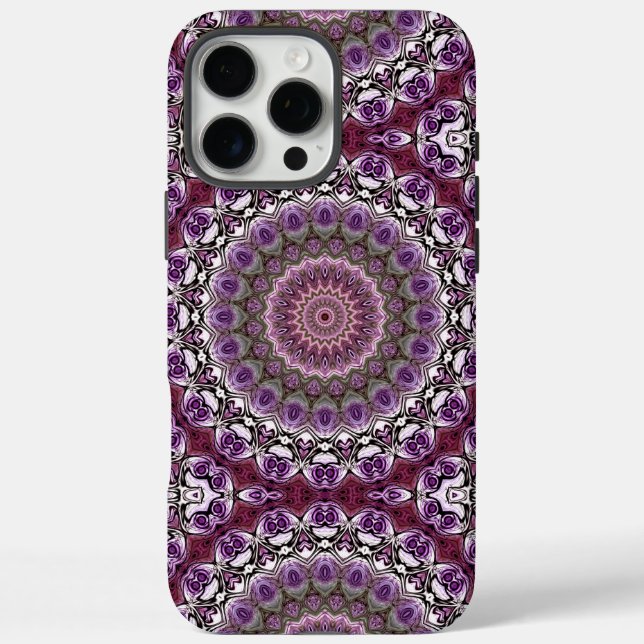 Amethyst Pink Kaleidoscope Mandala Pattern iPhone 16 Pro Max Hülle (Rückseite)