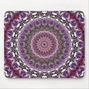 Amethyst Pink Kaleidoscope Mandala Pattern Mousepad
