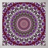 Amethyst Pink Kaleidoscope Mandala Pattern
