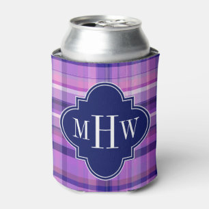 Amethyst Pink Navy Welpe Madras Monogram Dosenkühler