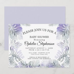 Amethyst Plum Aquamarin Botanische Aquarelldusche Einladung