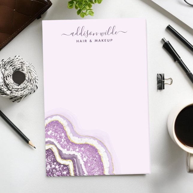 Amethyst Purpur Glitter Agat Geode Luxus Chic Post-it Klebezettel (Von Creator hochgeladen)