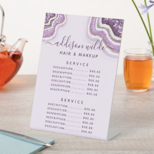 Amethyst Purpur Glitter Agat Geode Service Preis Sockelschild