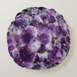 Amethyst Purpur Kristall Rundes Kissen