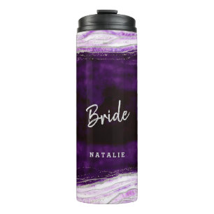 Amethyst Purpur & Silber Geode Personalisierte Bra Thermosbecher