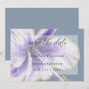Amethyst Purpur Tropische Blume Aquarell Speichern Save The Date