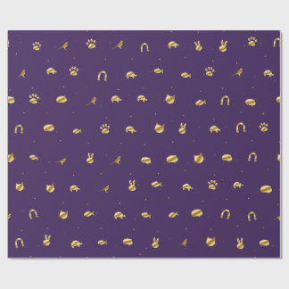 Amethyst Purpur und Gold Geschenkpapier für Hausti