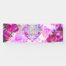 Amethyst Raspberry Floral Wedding Banner