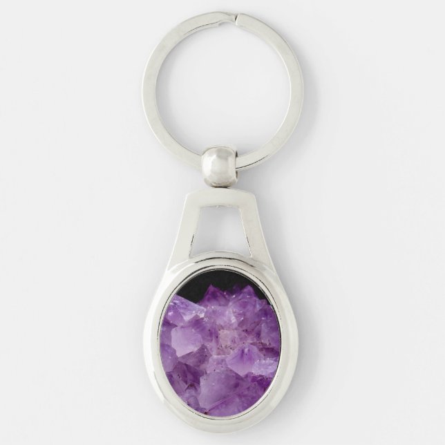 Amethyst Raw Stones Schlüsselanhänger (Vorderseite)