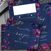 Amethyst Saphir Navy Juwel Töne Hochzeit Antwort p