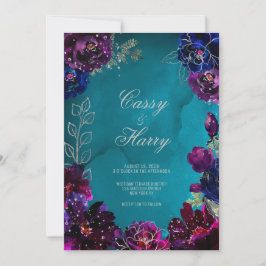 Amethyst Sapphire Aquamarin Blue Jewel Tone Weddin Einladung
