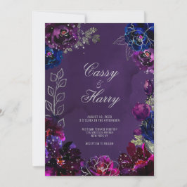 Amethyst Sapphire Jewel Tones Nachnamen Hochzeit Einladung
