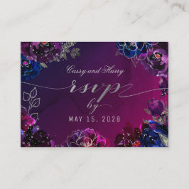 Amethyst Sapphire Ombr Jewel Tone Online RSVP Kart Visitenkarte