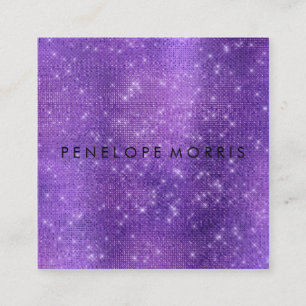 Amethyst Sparkle Glitzer Beauty Stylist Quadratische Visitenkarte