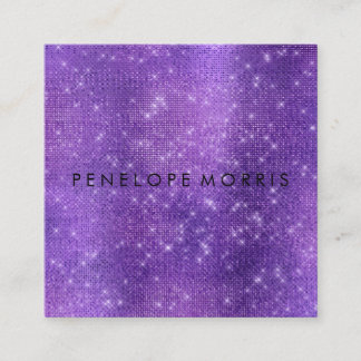 Amethyst Sparkle Glitzer Beauty Stylist Quadratische Visitenkarte