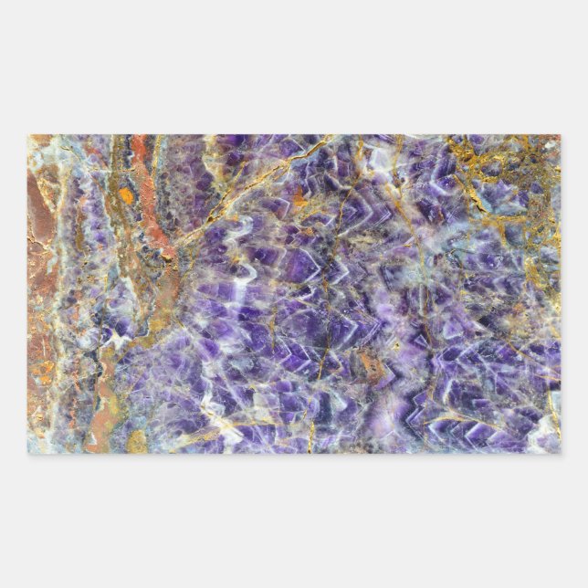 Amethyst-Stein-Textur-Muster Gestein Edelstein Min Rechteckiger Aufkleber (Vorderseite)