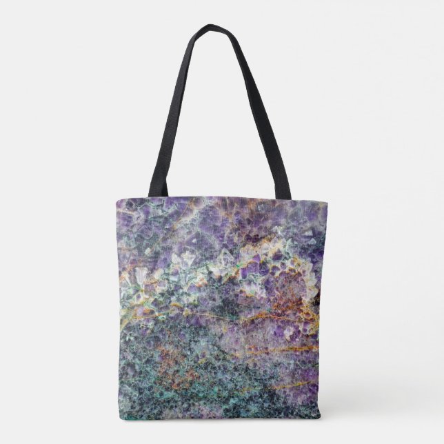 Amethyst-Stein Textur Muster Gestein Edelstein Min Tasche (Rückseite)