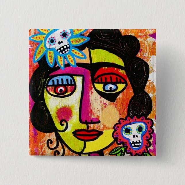 Amethyst Sugar Sull Frida von SilberZweigArts Button (Vorderseite)