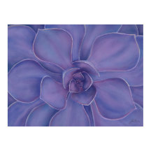 Amethyst-Sukkulenten-Druck | Lila Botanische Kunst