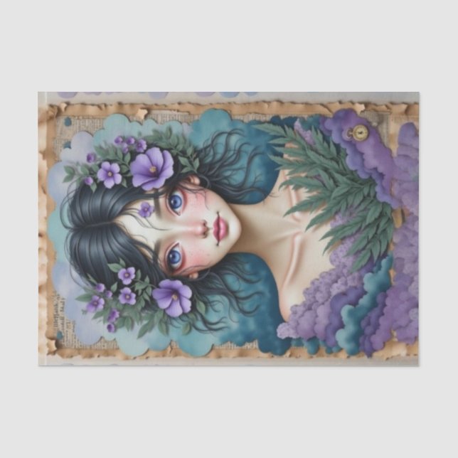 Amethyst-Träumer | Decoupage-Papier 💜🌧️ Seidenpapier (Vorderseite)
