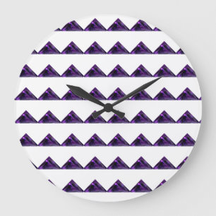 Amethyst Triangle, Februar Birthstone, Lila Große Wanduhr