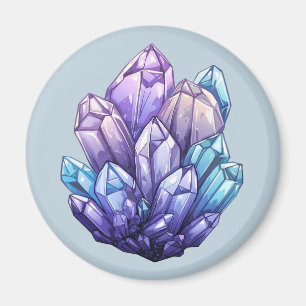 Amethyst- und Aqua-Kristallcluster-Kunstmagnet Magnet
