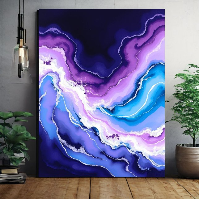 Amethyst und Aquamarin Abstrakt Leinwanddruck (Von Creator hochgeladen)