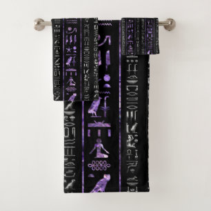 Amethyst und silbernes ägyptisches badhandtuch set
