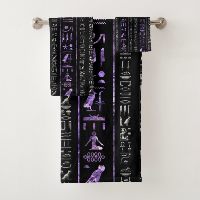 Amethyst und silbernes ägyptisches badhandtuch set (Insitu)