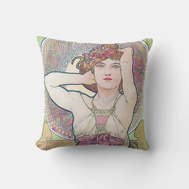Amethyst (Vier Juwelen), Alphonse Mucha Kissen (Vorderseite)