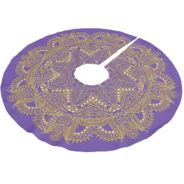 Amethyst Violet Lila Mandala Star Art Pattern Polyester Weihnachtsbaumdecke