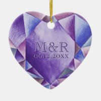 Amethyst Watercolor Herz 33. Hochzeitstag