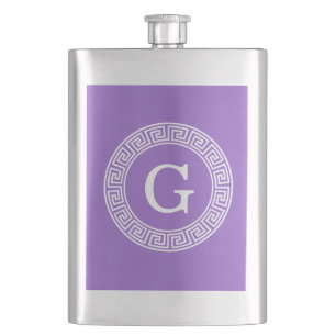 Amethyst Welch griechischer Schlüsselrahmen erste  Flachmann