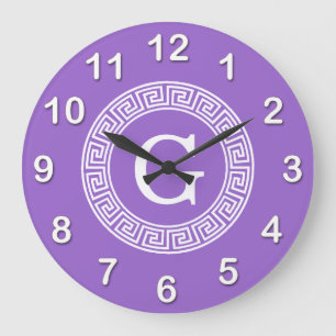 Amethyst Welch griechischer Schlüsselrahmen erste  Große Wanduhr
