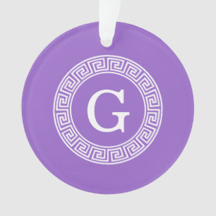 Amethyst Welch griechischer Schlüsselrahmen erste  Ornament