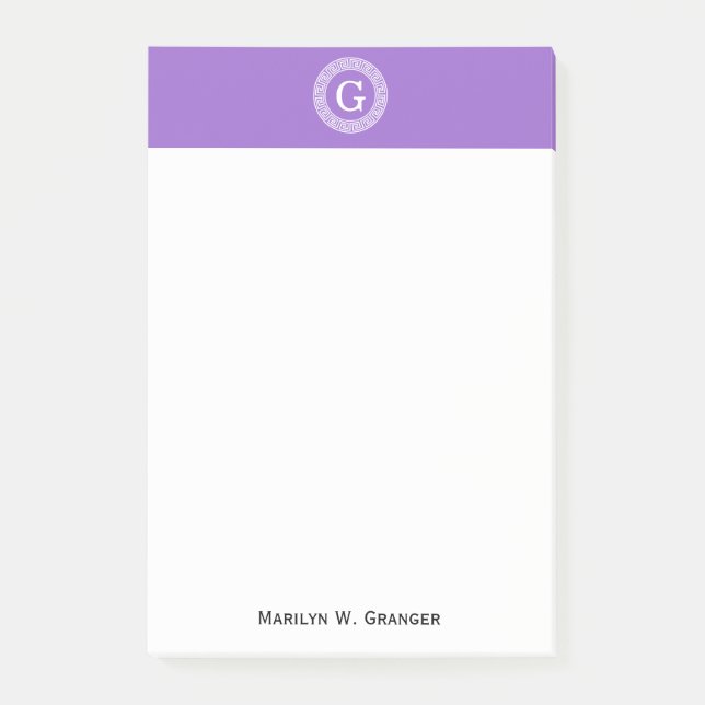 Amethyst Welch griechischer Schlüsselrahmen erste  Post-it Klebezettel (Vorderseite)