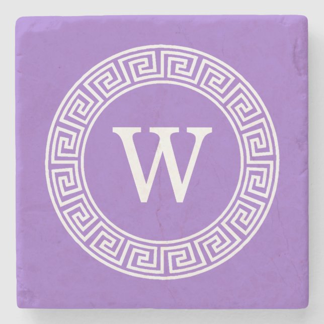 Amethyst Welch griechischer Schlüsselrahmen erste  Steinuntersetzer (Vorderseite)