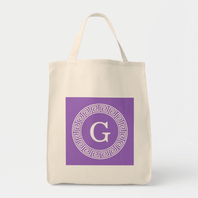 Amethyst Welch griechischer Schlüsselrahmen erste  Tragetasche (Vorne)