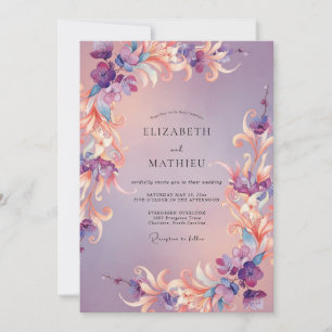 Amethyst Whimsical Flora Hochzeit Einladung